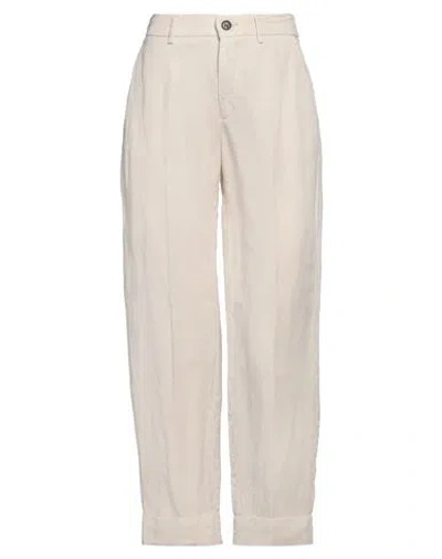 BERWICH BERWICH WOMAN PANTS IVORY SIZE 2 LYOCELL, LINEN