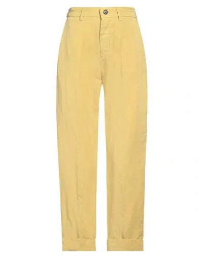 BERWICH BERWICH WOMAN PANTS YELLOW SIZE 2 LYOCELL, LINEN
