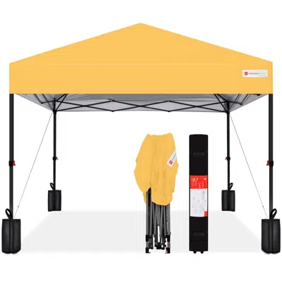 BEST CHOICE PRODUCTS 12X12FT EASY SETUP POP UP CANOPY W/ 1-BUTTON SETUP, WHEELED CASE, 4 WEIGHT BAGS