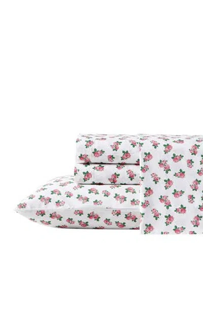 BETSEY JOHNSON BETSEY JOHNSON TEENY TINY ROSES 200 THREAD COUNT COTTON PERCALE SHEET SET