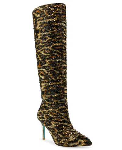 BETSEY JOHNSON WOMEN'S BREA RHINESTONE TALL BOOTS