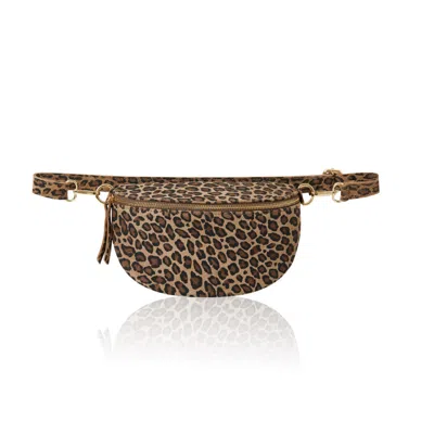 BETSY & FLOSS WOMEN'S BROWN LICATA MATTE LEOPARD PRINT CROSSBODY BAG