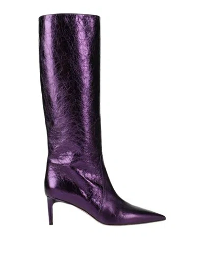 BETTINA VERMILLON BETTINA VERMILLON WOMAN BOOT DARK PURPLE SIZE 6 LEATHER