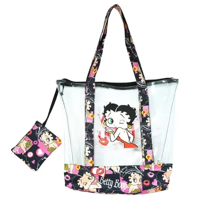 BETTY BOOP WOMEN'S CLEAR SHOPPING BAG IN BLACK