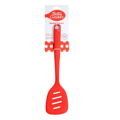 BETTY CROCKER SILICONE 14 INCH SLOTTED TURNER, RED