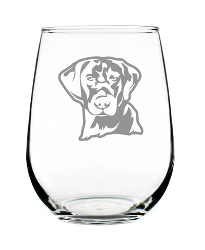 BEVVEE LABRADOR RETRIEVER FACE LABRADOR DOG GIFTS STEM LESS WINE GLASS, 17 OZ