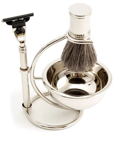 BEY-BERK BEY-BERK MACH 3PC CHROME RAZOR & PURE BADGER BRUSH & SOAP DISH