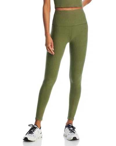 BEYOND YOGA SPACEDYE CAUGHT IN THE MIDI HIGH WAISTED LEGGING IN MOSS GREEN