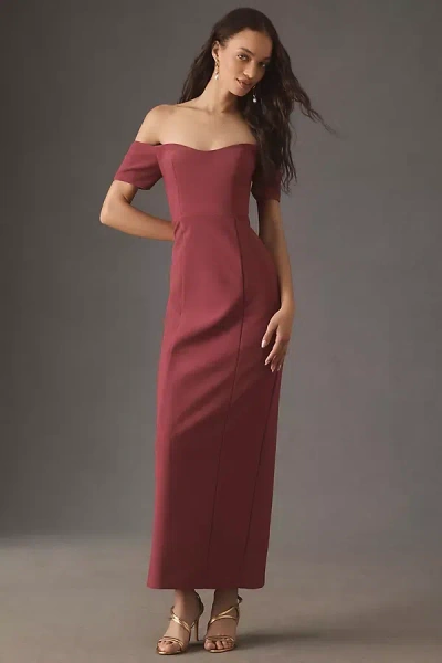 BHLDN WILLOW STRAPLESS OFF-THE-SHOULDER SWEETHEART COLUMN MAXI DRESS