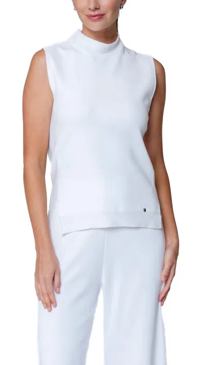 BIANA MARIE MOCK NECK TOP IN WHITE