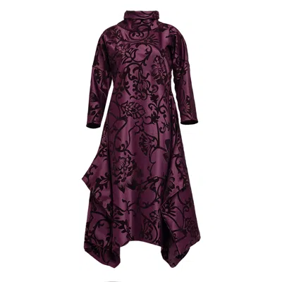 BIANCA POPP WOMEN'S MANY ANGLES DRESS IN FLOWERY WINE COTTON