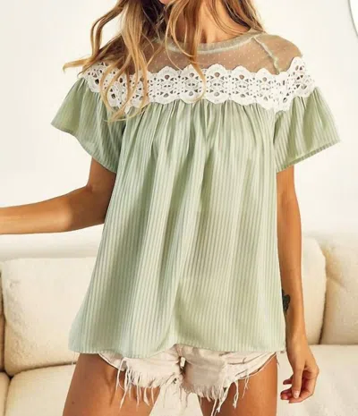 BIBI THE LACEY TOP IN SAGE