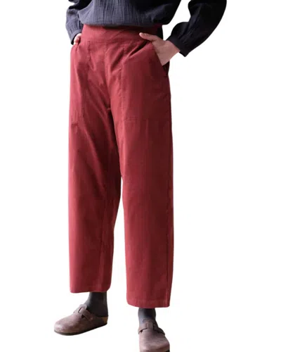 BIBICO ANNA WIDE LEG TROUSER PANTS IN RUST RED