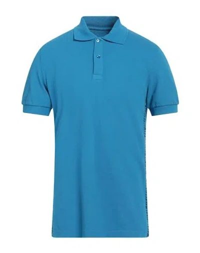 BIKKEMBERGS BIKKEMBERGS MAN POLO SHIRT AZURE SIZE M COTTON
