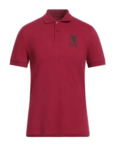 BIKKEMBERGS BIKKEMBERGS MAN POLO SHIRT BRICK SIZE M COTTON, ELASTANE