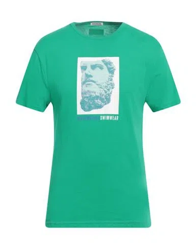BIKKEMBERGS BIKKEMBERGS MAN T-SHIRT GREEN SIZE L COTTON