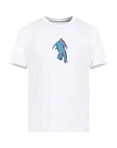 BIKKEMBERGS BIKKEMBERGS MAN T-SHIRT WHITE SIZE S COTTON, ELASTANE