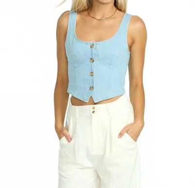 BILLABONG SUNWASHED DENIM VEST IN BLUE