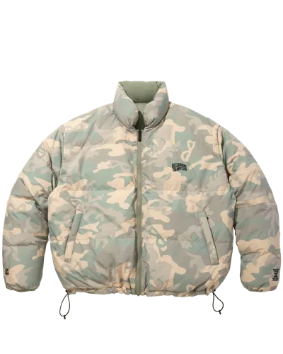 BILLIONAIRE BOYS CLUB BILLIONAIRE BOYS CLUB X FIRST DOWN REVERSIBLE DOWN JACKET FUR/MICROFT®/CAMOUFLAGE