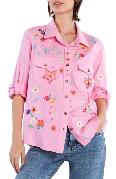 BILLY T BILLY T SKETCHBOOK EMBROIDERED BUTTON-UP SHIRT