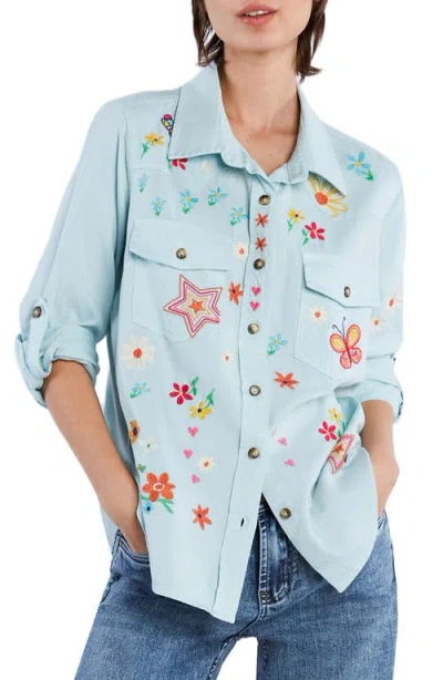 BILLY T BILLY T SKETCHBOOK EMBROIDERED BUTTON-UP SHIRT