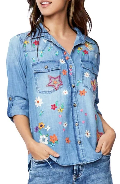 BILLY T BILLY T SKETCHBOOK EMBROIDERED BUTTON-UP SHIRT