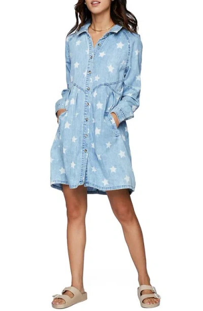 BILLY T BILLY T STAR PRINT DENIM SHIRTDRESS