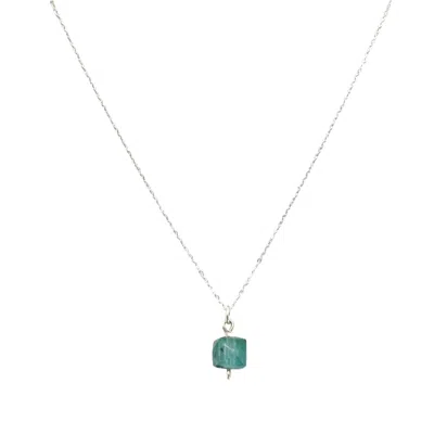 BIO-TRIMMINGS WOMEN'S BLUE / SILVER / GREEN BRANDT DAINTY EXTENDABLE NECKLACE SILVER AEGEAN BIO-GEM