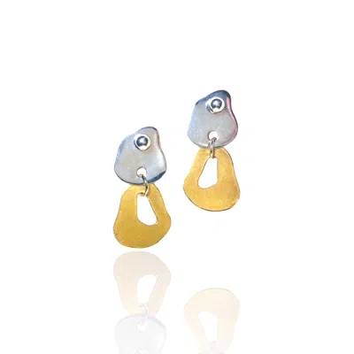 BIO-TRIMMINGS WOMEN'S GOLD / SILVER TESLA EARRINGS TWO TONE