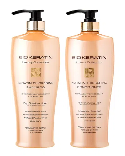 BIOKERATIN BIOKERATIN UNISEX 33.8OZ & 33.4OZ BK LUXURY KERATIN THICKENING SHAMPOO & CONDITIONER