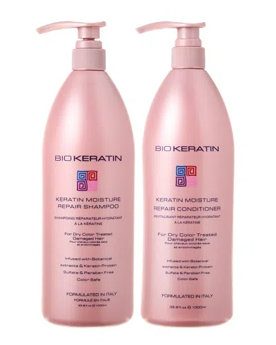 BIOKERATIN BIOKERATIN UNISEX 33.8OZ & 33.4OZ MOISTURE REPAIR SHAMPOO & CONDITIONER