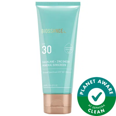 BIOSSANCE ZINC SHEER HYDRATING MINERAL FACE SUNSCREEN SPF 30 WITH ECTOIN + SQUALANE 3.4 OZ/100 ML