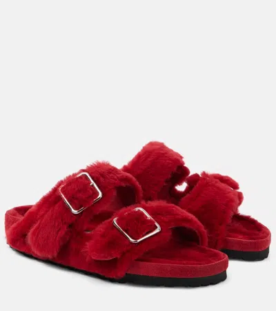 BIRKENSTOCK 1774 ARIZONA SHEARLING SANDALS