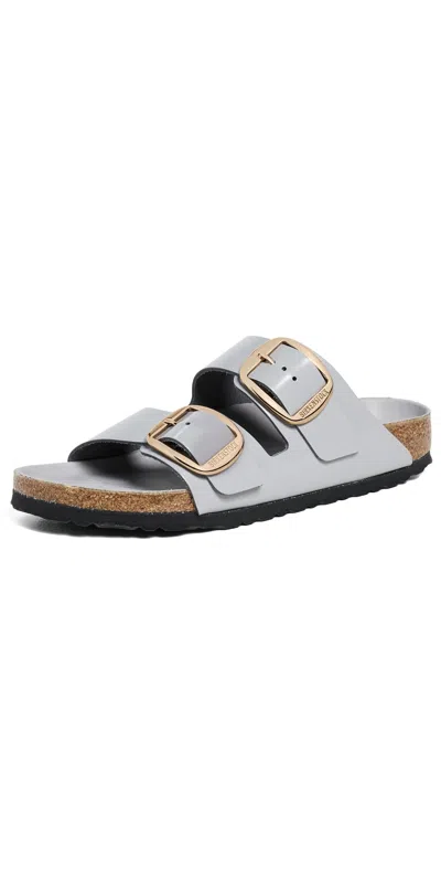 BIRKENSTOCK ARIZONA BIG BUCKLE HIGH SHINE SANDALS STONE COIN