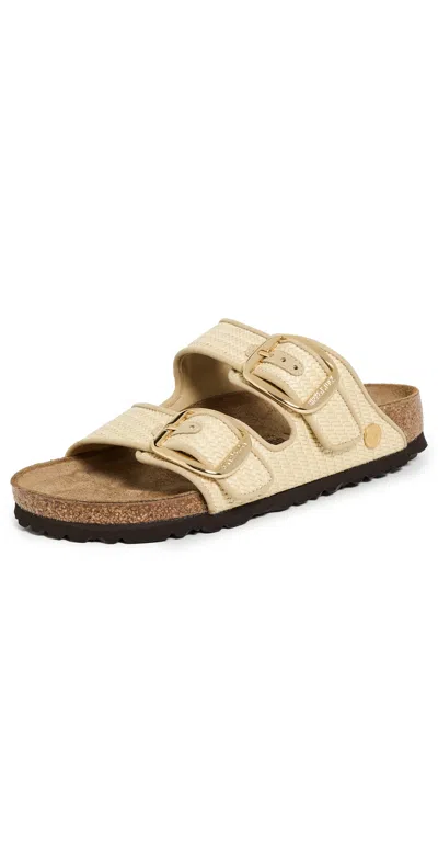 BIRKENSTOCK ARIZONA BIG BUCKLE RAFFIA SANDALS NATURAL