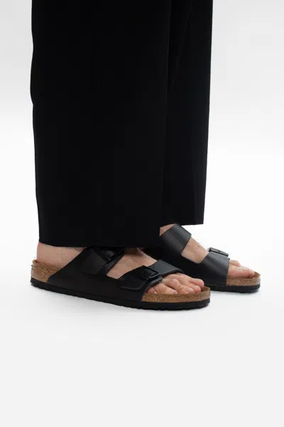 BIRKENSTOCK BIRKENSTOCK ‘ARIZONA BS’ LEATHER SLIDES