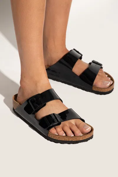 BIRKENSTOCK BIRKENSTOCK ‘ARIZONA BS’ LEATHER SLIDES