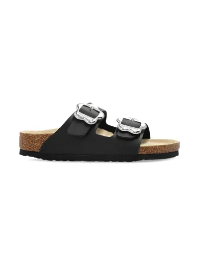 BIRKENSTOCK ARIZONA FLOWERS DOUBLE-BUCKLE SLIDE SANDALS