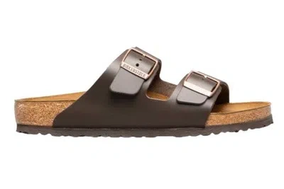 BIRKENSTOCK BIRKENSTOCK ARIZONA NATURAL LEATHER SANDAL (DARK BROWN, SIZE 46 EU)