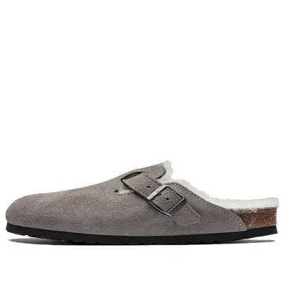 BIRKENSTOCK Birkenstock Boston Fur Narrow 'Suede Stone Coin Grey'