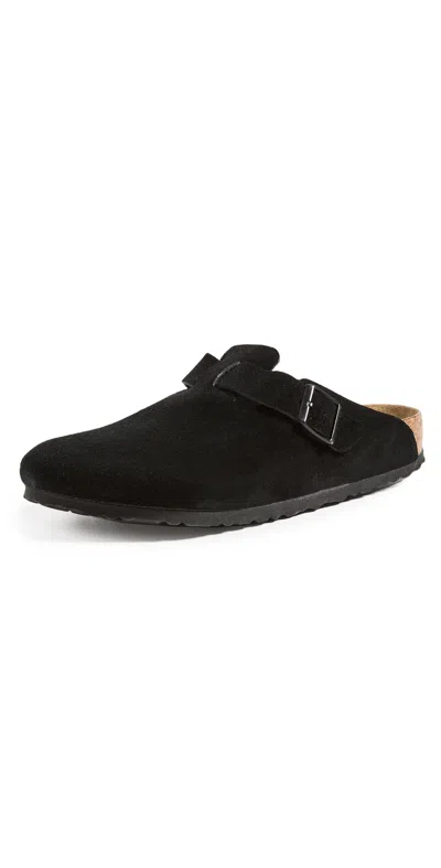 BIRKENSTOCK BOSTON SOFT FOOTBED CLOGS BLACK