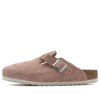 BIRKENSTOCK Birkenstock Boston Soft Footbed Suede Leather Sandals 'Pink Clay'