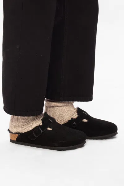 BIRKENSTOCK BIRKENSTOCK ‘BOSTON VL’ SUEDE SLIDES