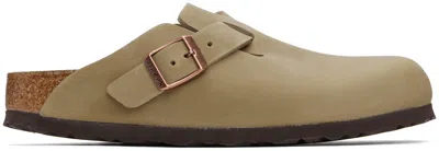 BIRKENSTOCK BROWN NARROW BOSTON OILED LEATHER SLIP-ON LOAFERS