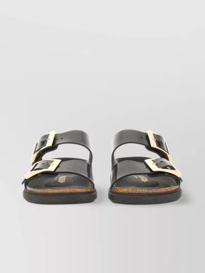 BIRKENSTOCK LEATHER ARIZONA DROPLET BUCKLE SANDALS