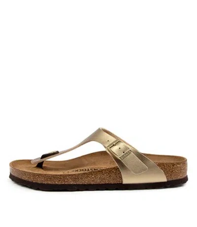 BIRKENSTOCK BIRKENSTOCK GIZEH METALLIC GOLD METALLIC GOLD WOMENS SHOES CASUAL