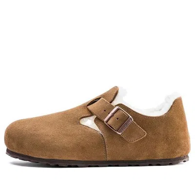 BIRKENSTOCK Birkenstock London Shearling Suede Leather Narrow Fit 'Tea'