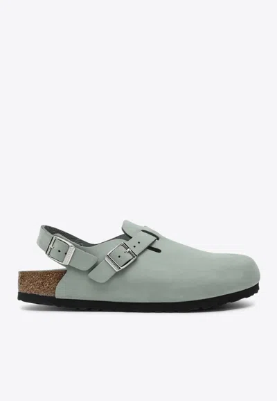 BIRKENSTOCK TOKIO BUCKLED LEATHER CLOGS