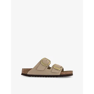 BIRKENSTOCK WOMENS SANDCASTLE NUBUCK ARIZONA DOUBLE-STRAP LEATHER SANDALS EUR 36 / 3 UK