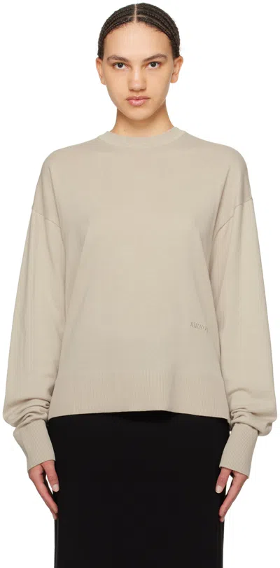 BIRROT BEIGE ROUND NECK SWEATER